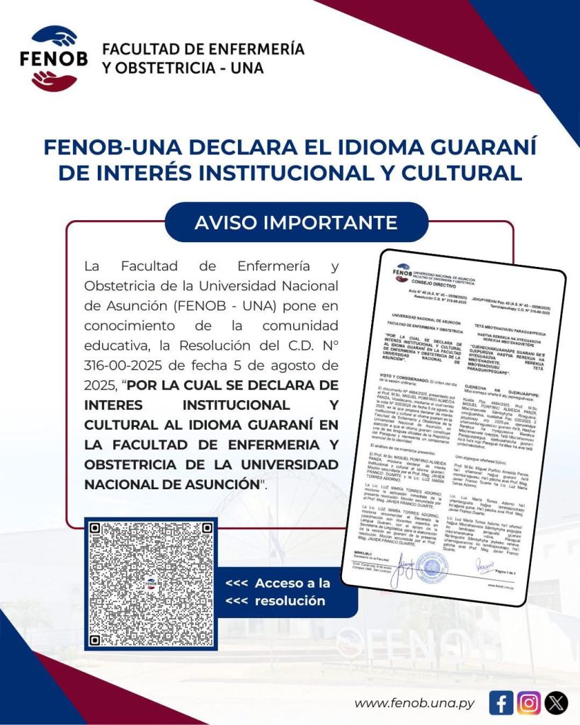 FENOB-UNA ohechakuaa guaraní ñe’ẽ ‘de interés institucional y cultural-ramo’